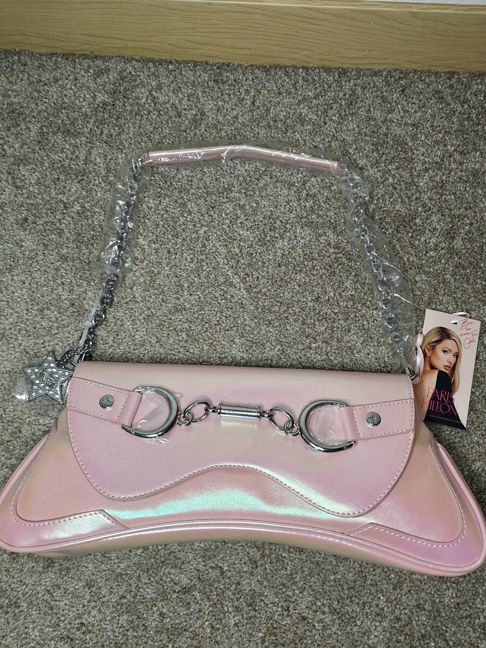 Paris Hilton Iridescent Pink Shoulder Bag